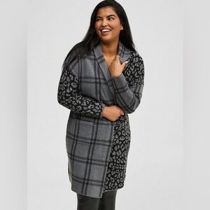 TORRID - Grey Leopard Coatigan - Size 0 | 0X | 12